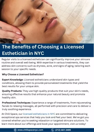 The Benefits of Choosing a Licensed Esthetician in NYC