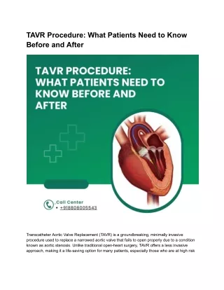 TAVR Procedure_ What Patients Need to Know Before and After