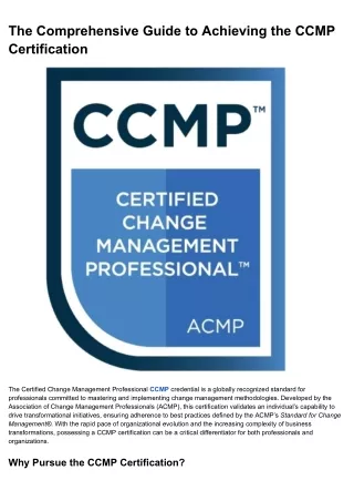 The Comprehensive Guide to Achieving the CCMP Certification