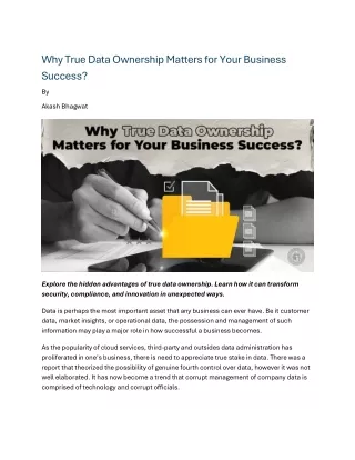 Why True Data Ownership Matters for Your Business Success