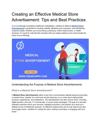 Creating an Effective Medical Store Advertisement_ Tips and Best Practices