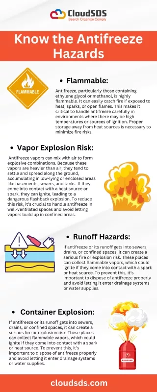 Know the Antifreeze Hazards by CloudSDS