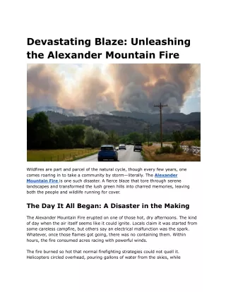 Devastating Blaze_ Unleashing the Alexander Mountain Fire