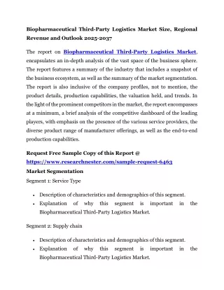 Biopharmaceutical Third-Party Logistics Market