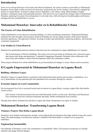 Unpacking the Strategic Mind of Mohammad Honarkar