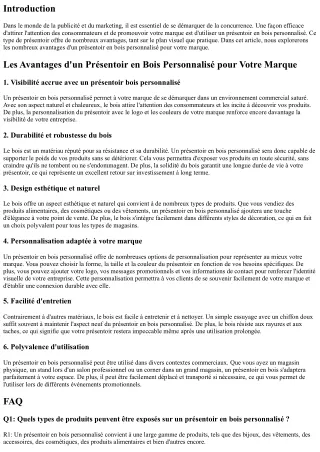 Les Avantages d'un Présentoir en Bois Personnalisé pour Votre Marque