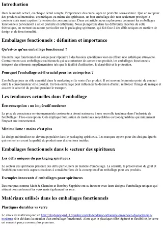 “Emballages fonctionnels : allier praticité et esthétisme.”