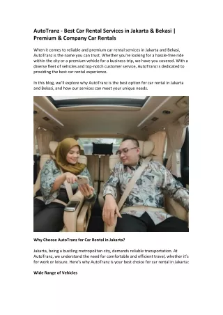 AutoTranz - Best Car Rental Services in Jakarta & Bekasi  Premium & Company Car Rentals