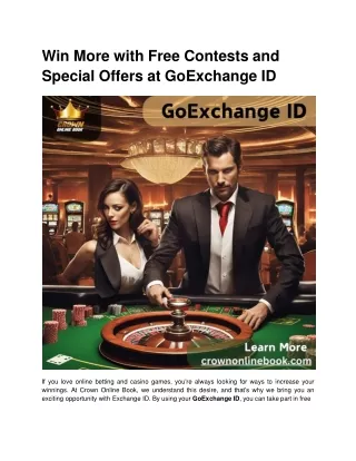 Win More with Free Contests and Special Offers at GoExchange ID
