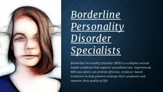 Comprehensive Care for Borderline Personality Disorder