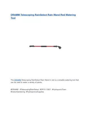 DRAMM Telescoping RainSelect Rain Wand Red Watering Tool