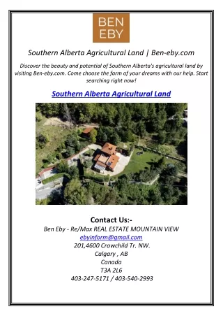 Southern Alberta Agricultural Land | Ben-eby.com