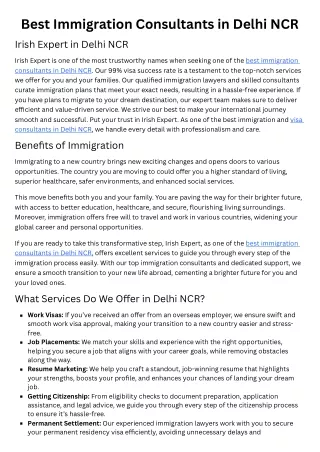 Best Immigration Consultants in Delhi NCR