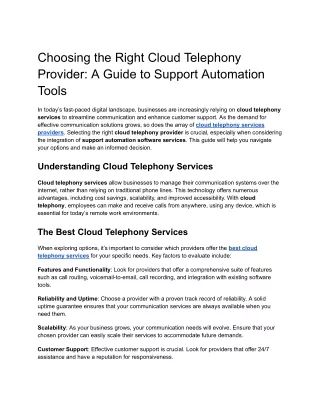 Choosing the Right Cloud Telephony Provider_ A Guide to Support Automation Tools.docx