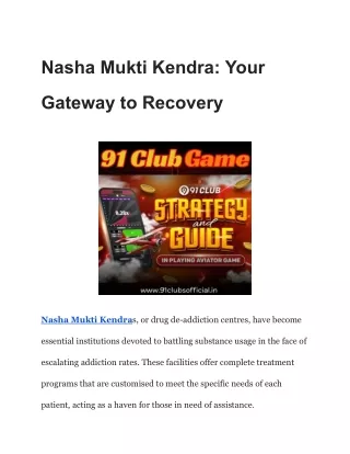 Nasha Mukti Kendra_ Your Gateway to Recovery