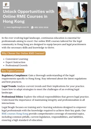 Unlock Opportunities with Online RME Courses in Hong Kong