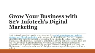 Grow Your Business with S2V Infotech's Digital Marketing