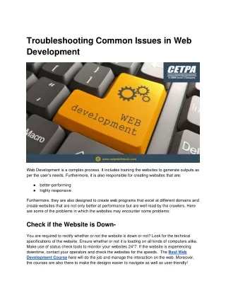 Troubleshooting Common Issues in Web Development