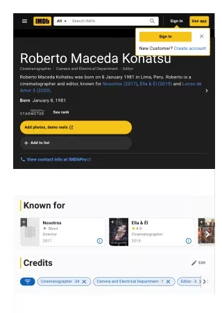 Roberto Maceda Kohatsu Cinematographer