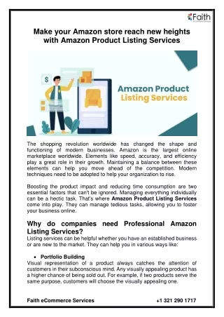 Make your Amazon store reach new heights with Amazon Product Listing Services