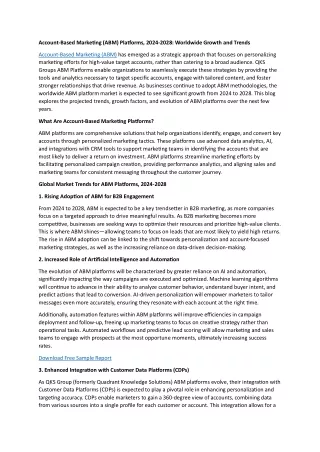 Account-Based Marketing (ABM) Platforms, 2024-2028: Worldwide Growth and Trends