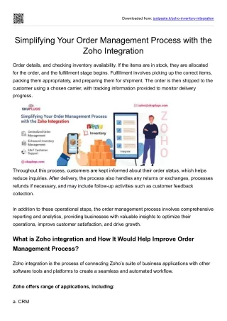 Simplifying Your Order Management Process with the Zoho Integration