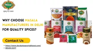 Why Choose Masala Manufacturers in Delhi for Quality Spices?