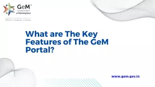 What are the key features of the GeM portal