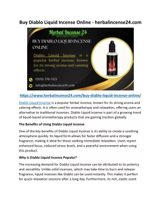 Buy Diablo Liquid Incense Online - herbalincense24.com