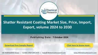 Shatter Resistant Coating Market Size, Price, Import, Export, volume 2024 to 2030