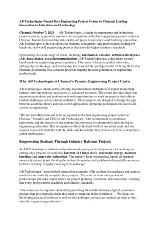 Best Engineering Project Center