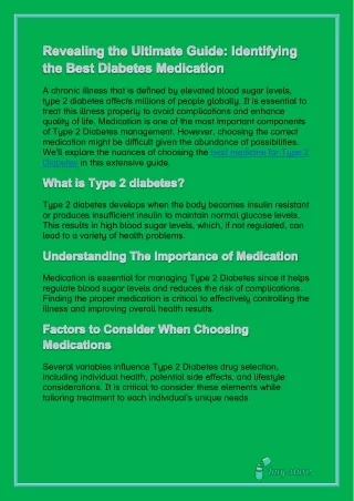 Revealing the Ultimate Guide Identifying the Best Diabetes Medication