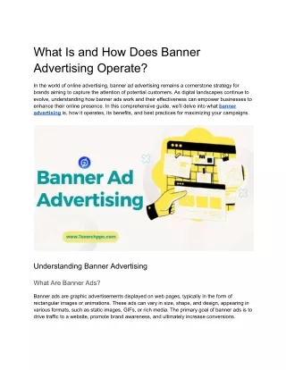 What Is and How Does Banner Advertising Operate