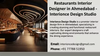 Restaurants Interior Designer in Ahmedabad - Interionce Design Studio
