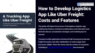 How to Develop Logistics App Like Uber Freight