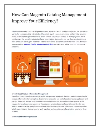 Magento Catalog Management Services