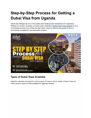 Dubai Visa from Uganda