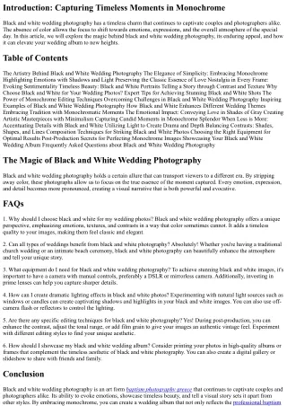 The Magic of Black and White Wedding Photography