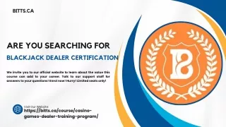 Are You Searching FOR Blackjack Dealer Certification