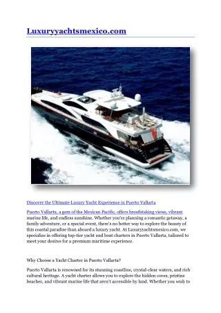 Puerto Vallarta Boat Hire