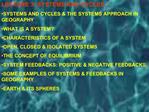 LECTURE 3 :SYSTEMS AND CYCLES