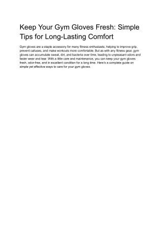 Keep Your Gym Gloves Fresh_ Simple Tips for Long-Lasting Comfort