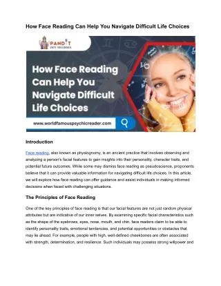 How Face Reading Can Help You Navigate Difficult Life Choices