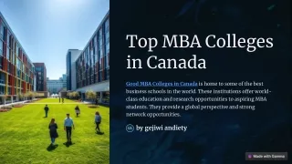 Explore the Top MBA Colleges in Canada for a Bright Future
