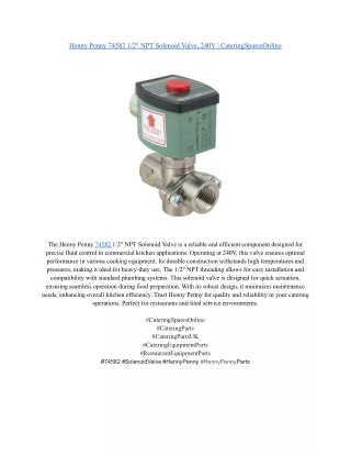Henny Penny 74582 1_2_ NPT Solenoid Valve, 240V _ CateringSparesOnline
