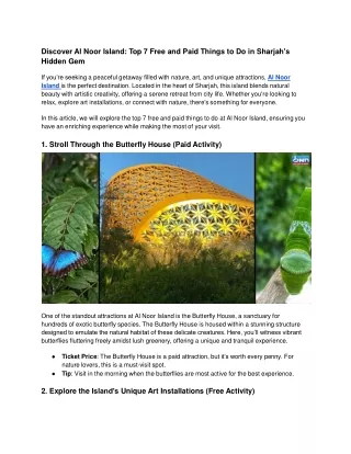 Discover Nature_ 7 Best Free & Paid Activities at Al Noor Island