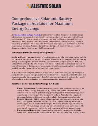 Solar and Battery Package  Adelaide