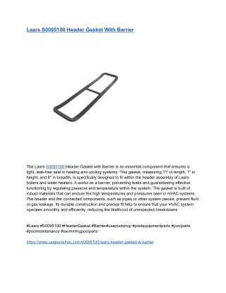 Laars S0095100 Header Gasket With Barrier