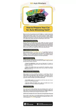 How to Prepare Your Car for Auto Wrecking Yard?