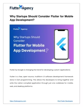 Why Startups Should Consider Flutter for Mobile App Development?